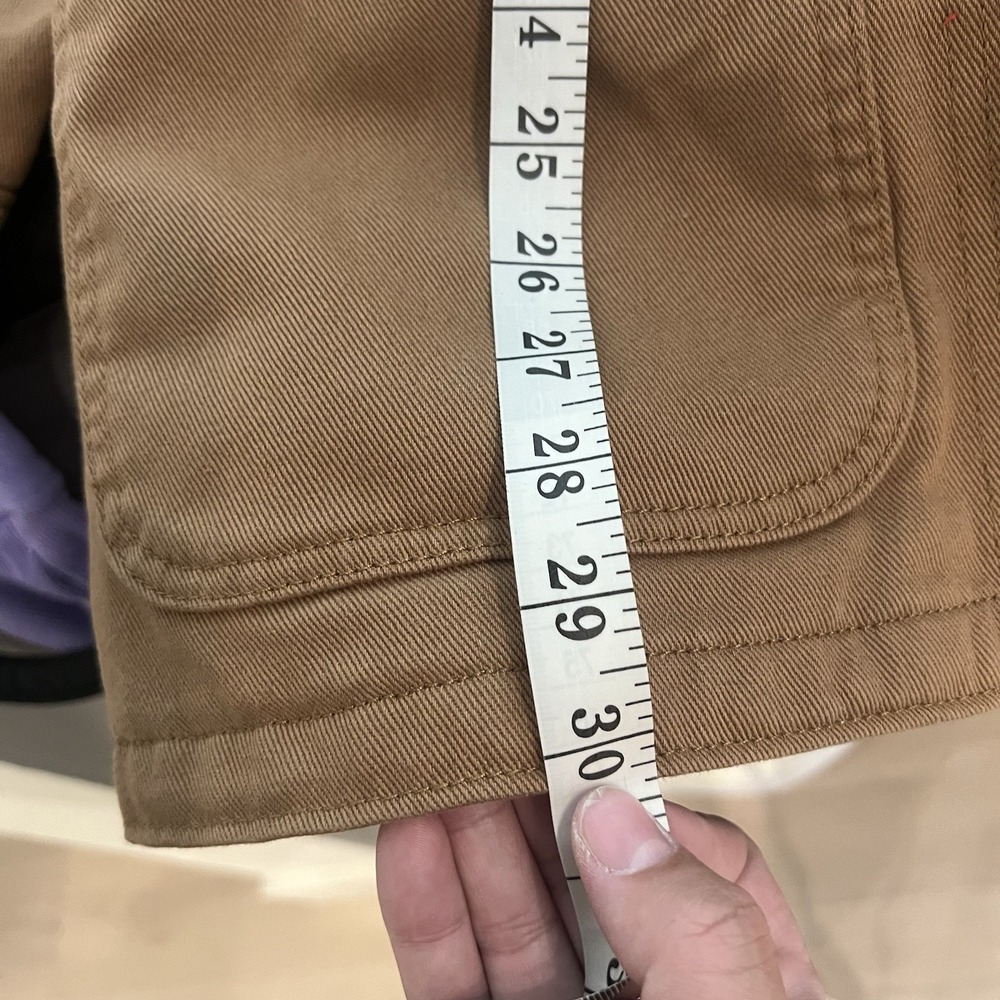 Abercrombie & Fitch Barn Jacket Size Large 90s Brown Canvas Chore Coat Collar - Picture 7 of 13